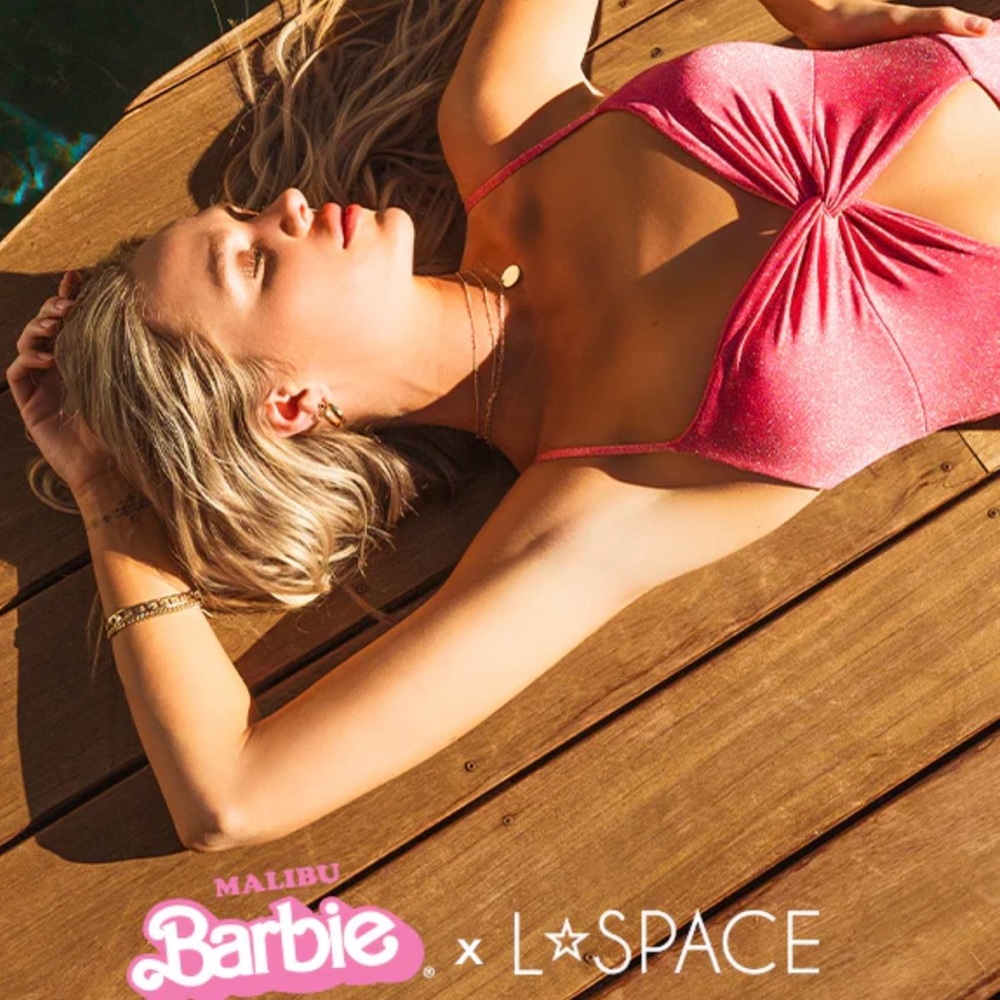 New Malibu Barbie L*Space One Piece Swimsuit - size 8 (fits like a 4/6 small)